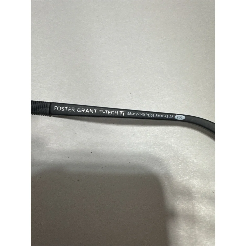 Foster Grant Ti-TECH Ti Titanium Square Men's Glasses Black 55-17 - 140